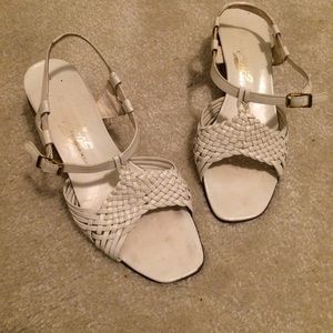White Italian Sandal Heels